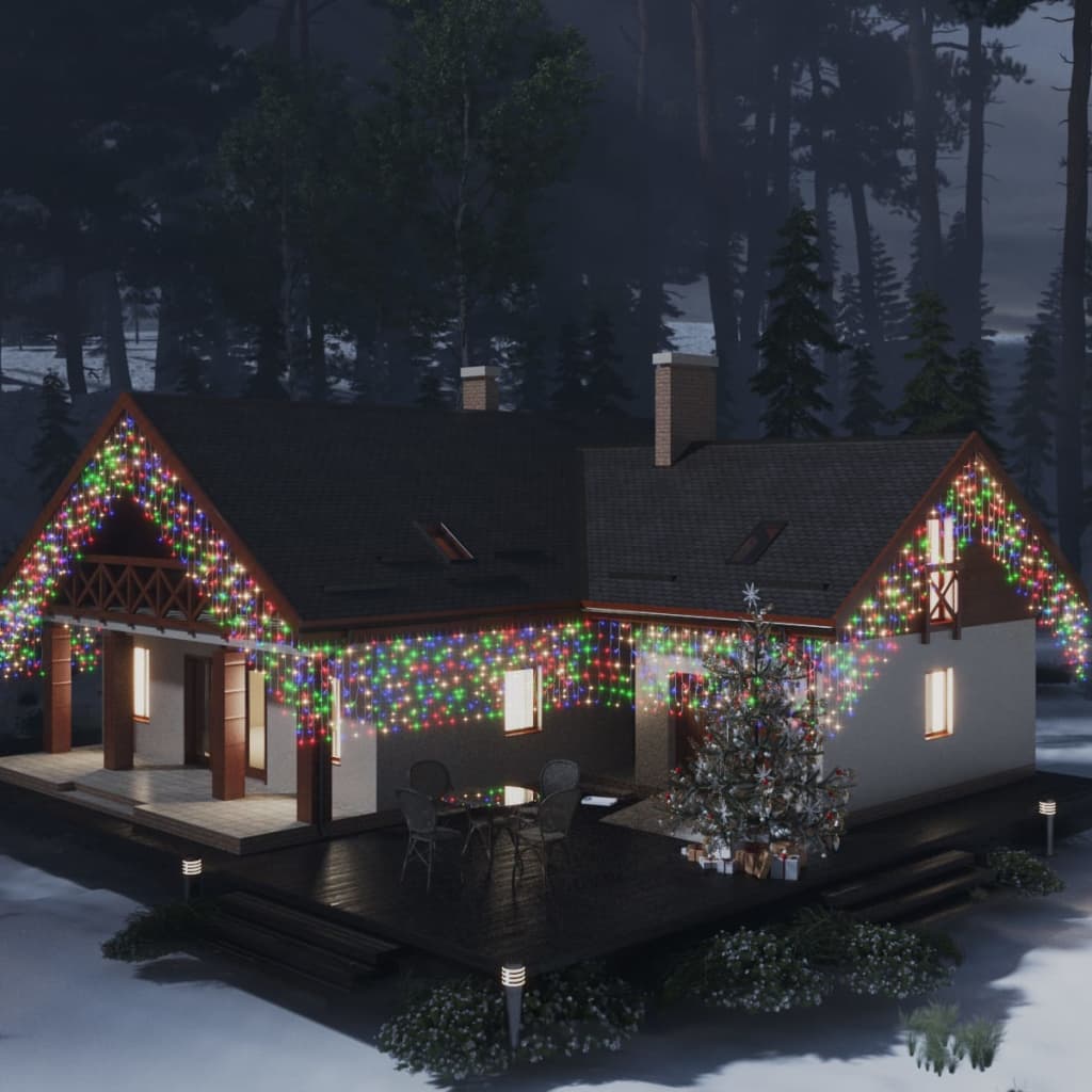 Led Světelný Závěs Rampouchy 10M 400 Led Pestrobarevný 8 Funkcí