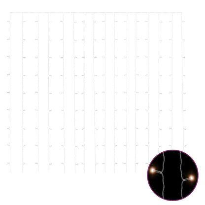 Světelný Závěs 3 X 3 M 300 Led Diod Teplé Bílé Světlo 8 Funkcí