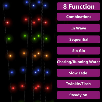 Solární Světelné Řetězy 2Ks 2X200 Led Pestrobarevné Dovnitř/Ven