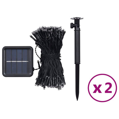 Solární Světelné Řetězy 2Ks 2X200 Led Pestrobarevné Dovnitř/Ven