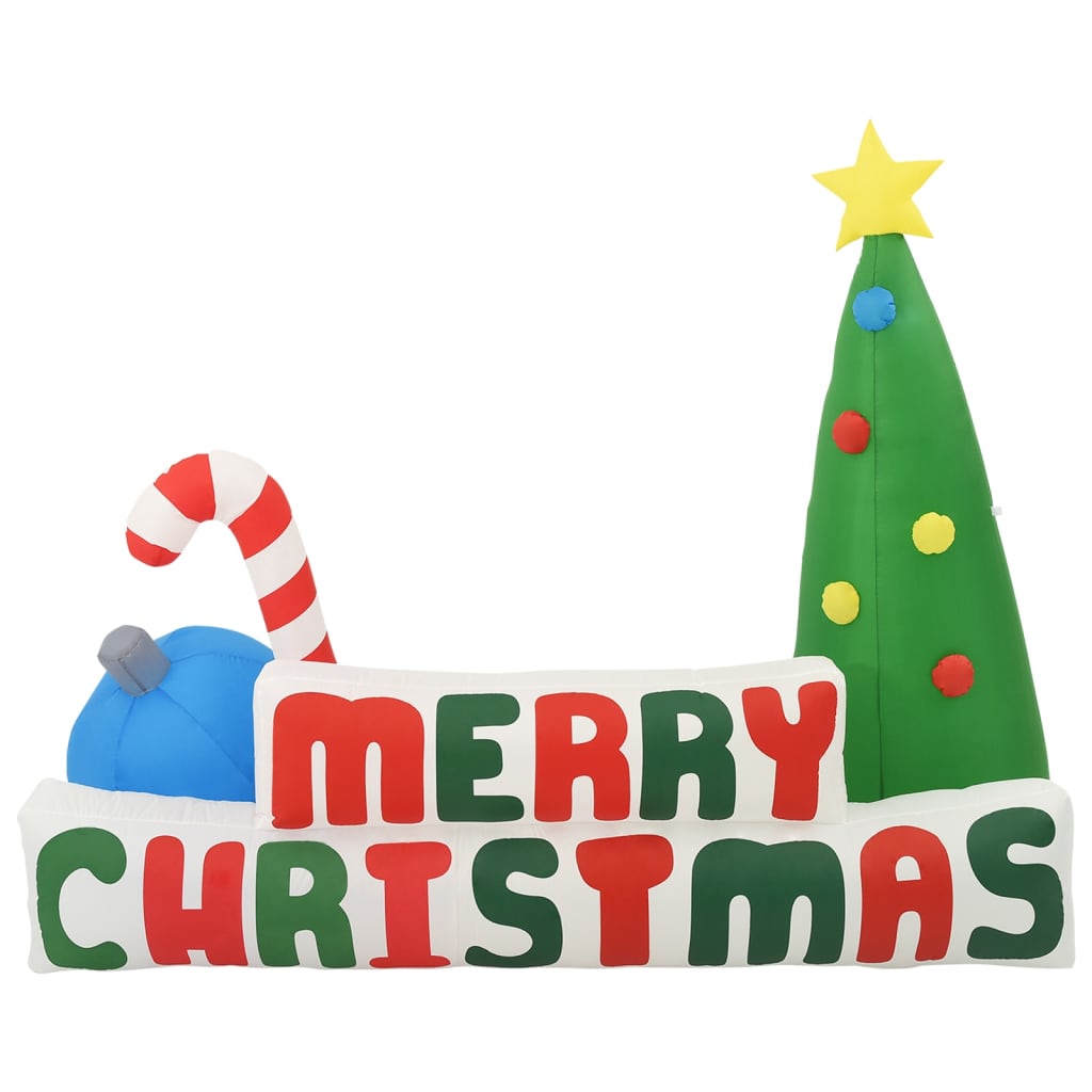 Merry Christmas Nafukovací Led Dekorace Se Stromkem 240X188 Cm
