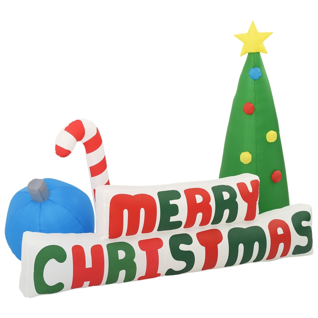 Merry Christmas Nafukovací Led Dekorace Se Stromkem 240X188 Cm