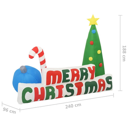 Merry Christmas Nafukovací Led Dekorace Se Stromkem 240X188 Cm
