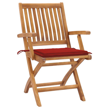 Skládací Zahradní Židle S Poduškami 4 Ks Masivní Teak
