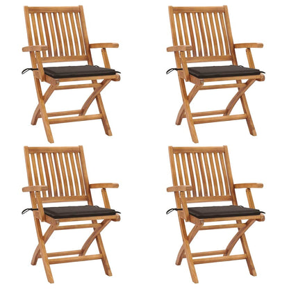 Zahradní Židle 2 Ks S Poduškami Masivní Teak Taupe