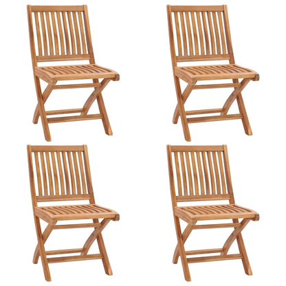 Skládací Zahradní Židle S Poduškami 4 Ks Masivní Teak Zelená