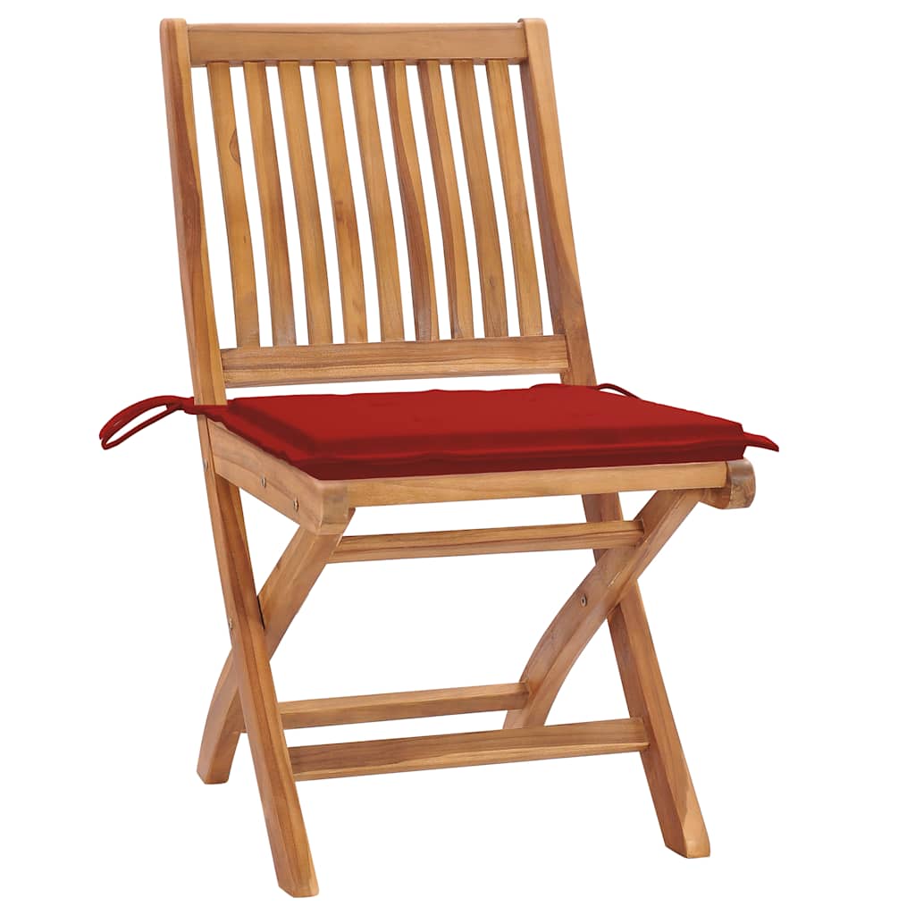 Skládací Zahradní Židle S Poduškami 4 Ks Masivní Teak