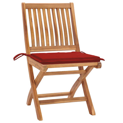 Skládací Zahradní Židle S Poduškami 4 Ks Masivní Teak
