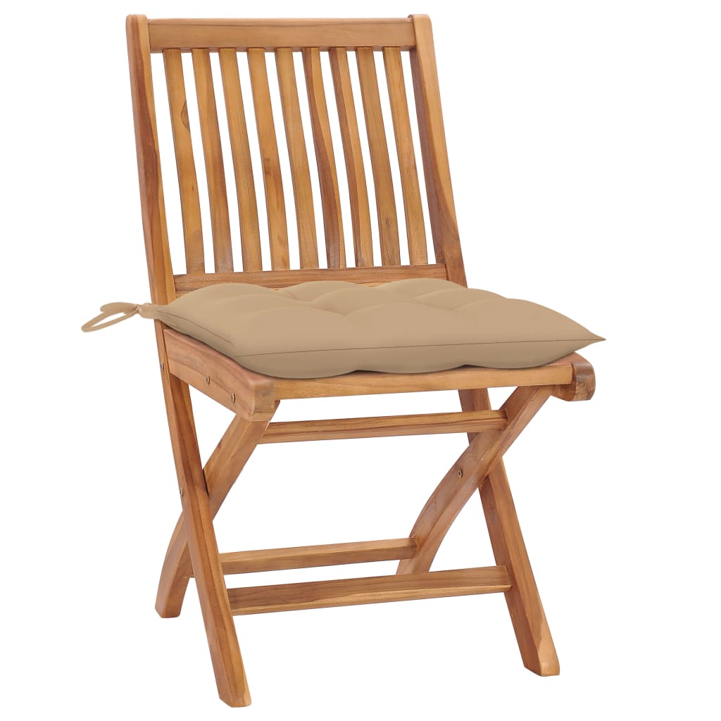 Skládací Zahradní Židle S Poduškami 4 Ks Masivní Teak