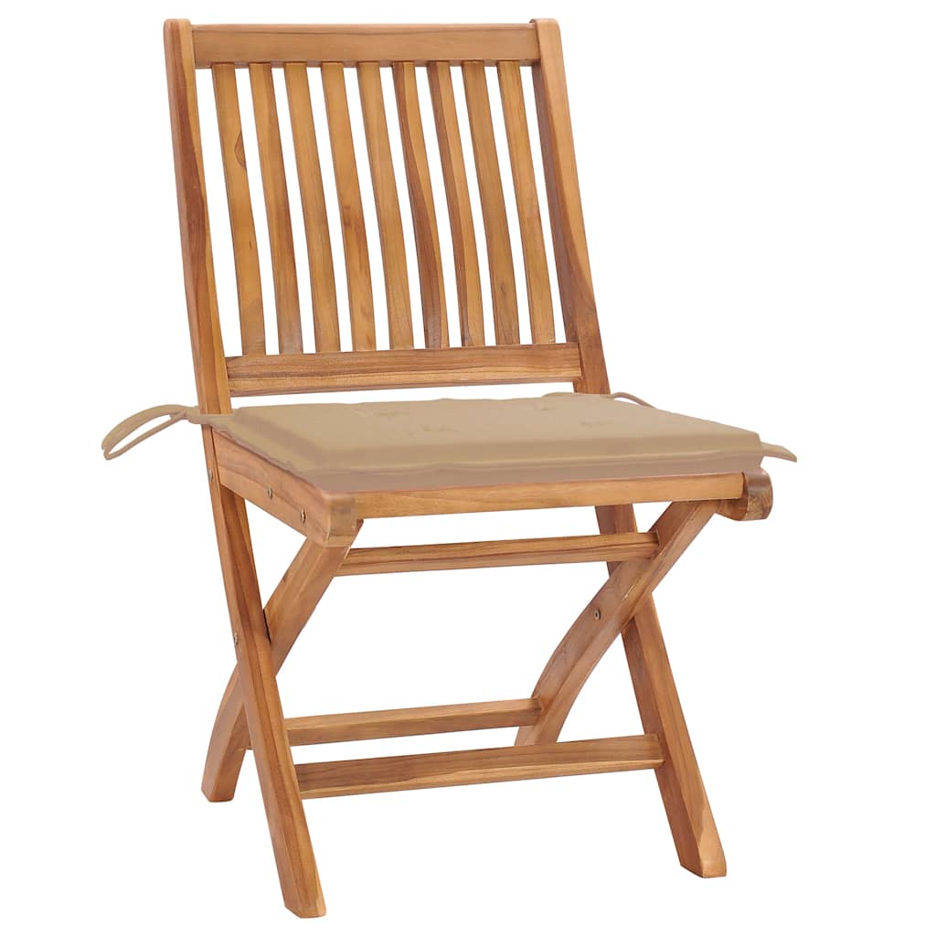 Skládací Zahradní Židle S Poduškami 6 Ks Masivní Teak