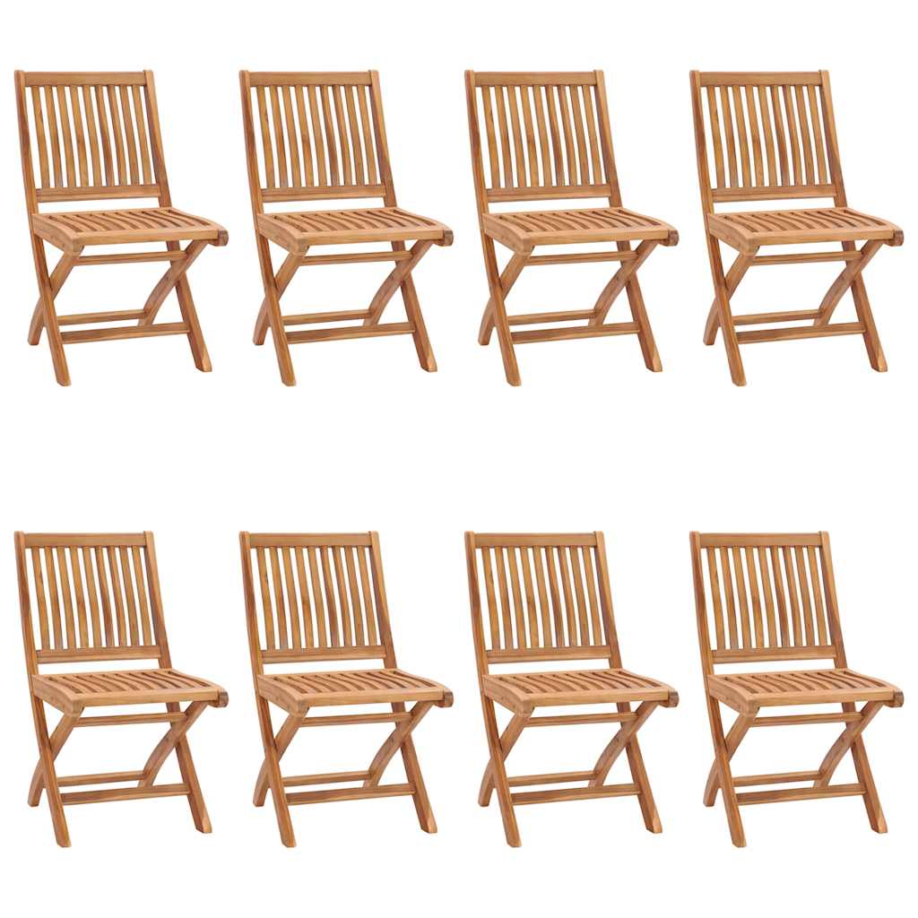 Skládací Zahradní Židle S Poduškami 8 Ks Masivní Teak