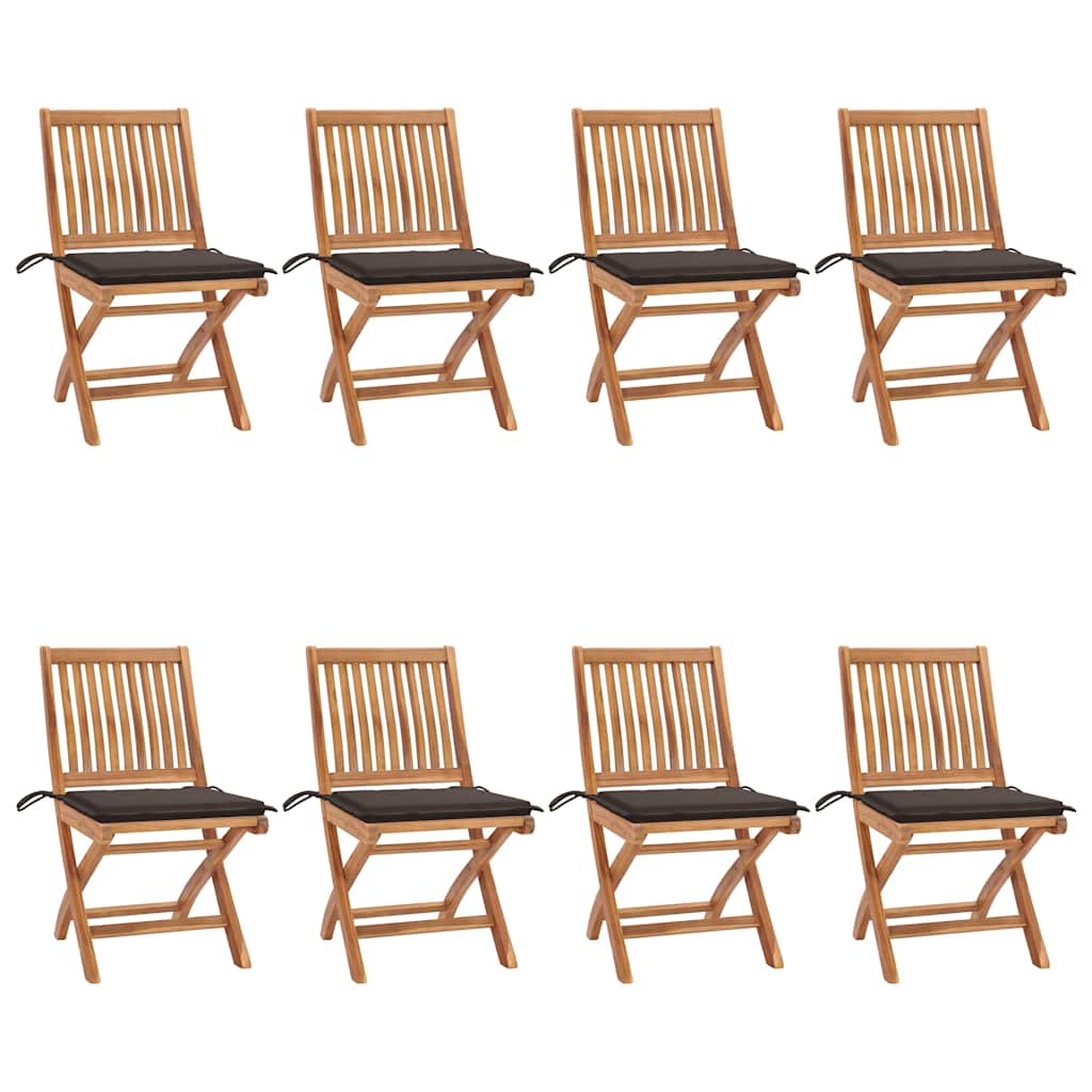 Zahradní Židle 2 Ks S Poduškami Masivní Teak Taupe
