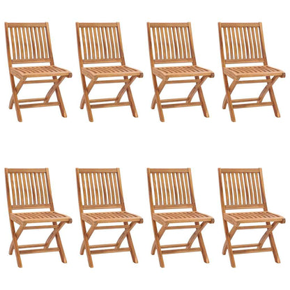 Skládací Zahradní Židle S Poduškami 8 Ks Masivní Teak Vínová Červená