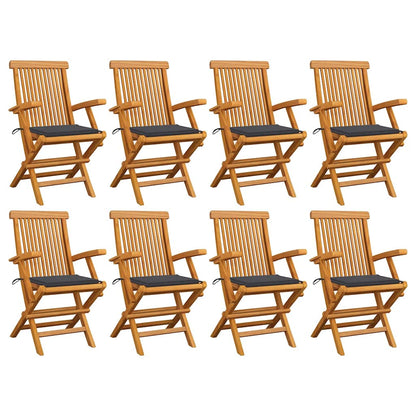 Zahradní Židle S Červeně Károvanými Poduškami 6 Ks Masivní Teak