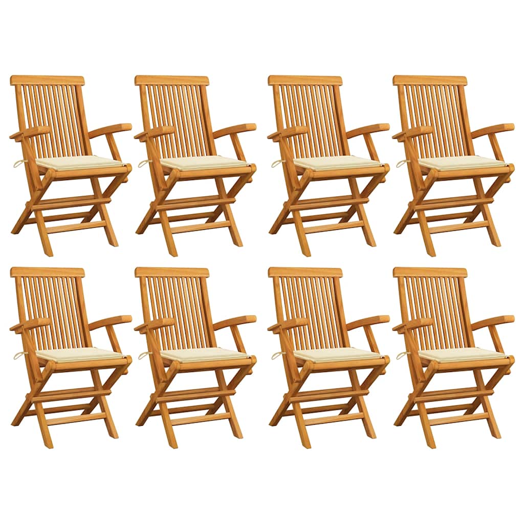 Zahradní Židle S Červeně Károvanými Poduškami 6 Ks Masivní Teak