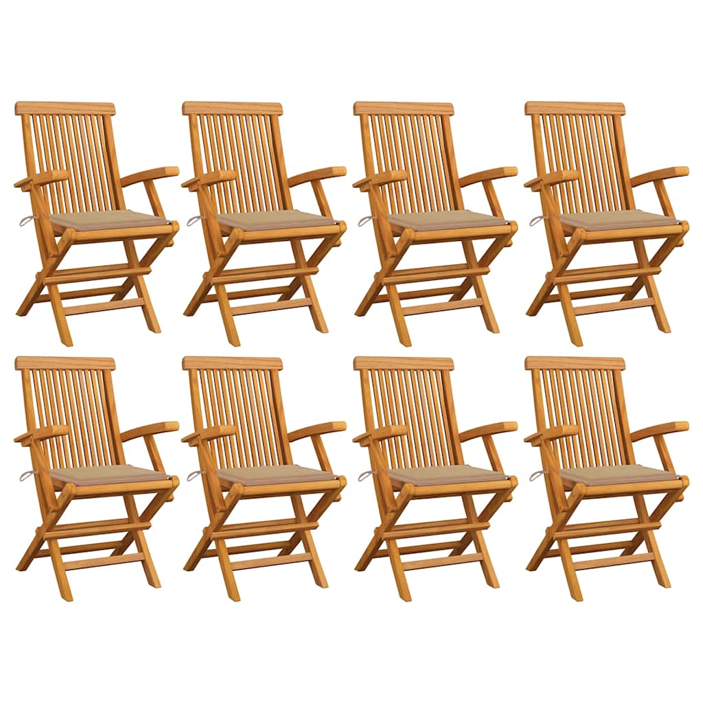Zahradní Židle S Červeně Károvanými Poduškami 6 Ks Masivní Teak
