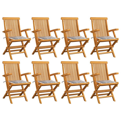 Zahradní Židle S Červeně Károvanými Poduškami 6 Ks Masivní Teak