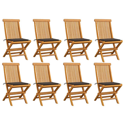 Zahradní Židle S Poduškami 8 Ks Masivní Teak