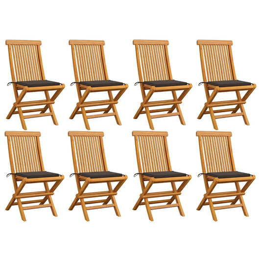 Zahradní Židle S Poduškami 8 Ks Masivní Teak