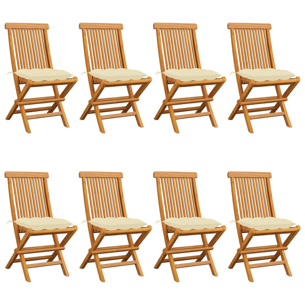 Zahradní Židle S Šedými Poduškami 6 Ks Masivní Teak