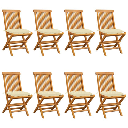 Zahradní Židle S Šedými Poduškami 6 Ks Masivní Teak