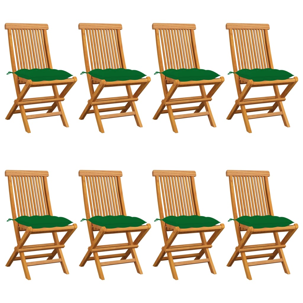 Zahradní Židle S Šedými Poduškami 6 Ks Masivní Teak