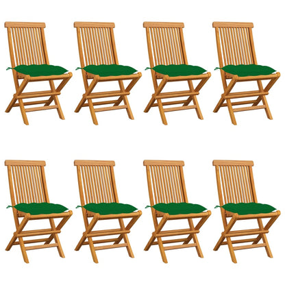Zahradní Židle S Šedými Poduškami 6 Ks Masivní Teak