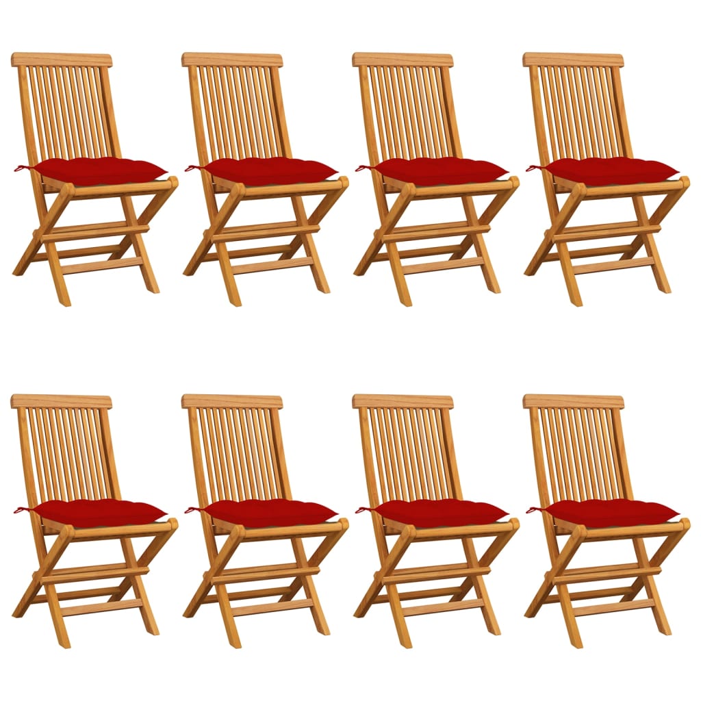 Zahradní Židle S Šedými Poduškami 6 Ks Masivní Teak