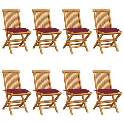 Zahradní Židle S Šedými Poduškami 6 Ks Masivní Teak
