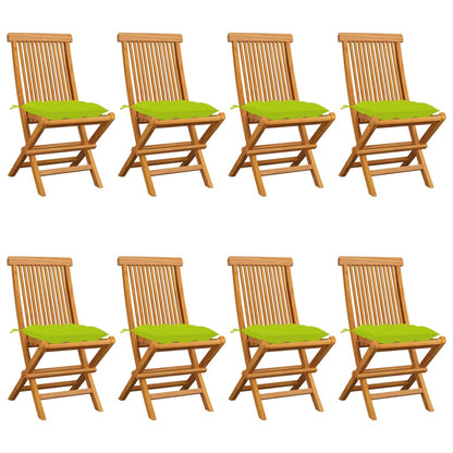 Zahradní Židle S Šedými Poduškami 6 Ks Masivní Teak
