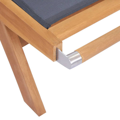 Skládací Zahradní Lehátka S Kolečky 2Ks Masivní Teak A Textilen