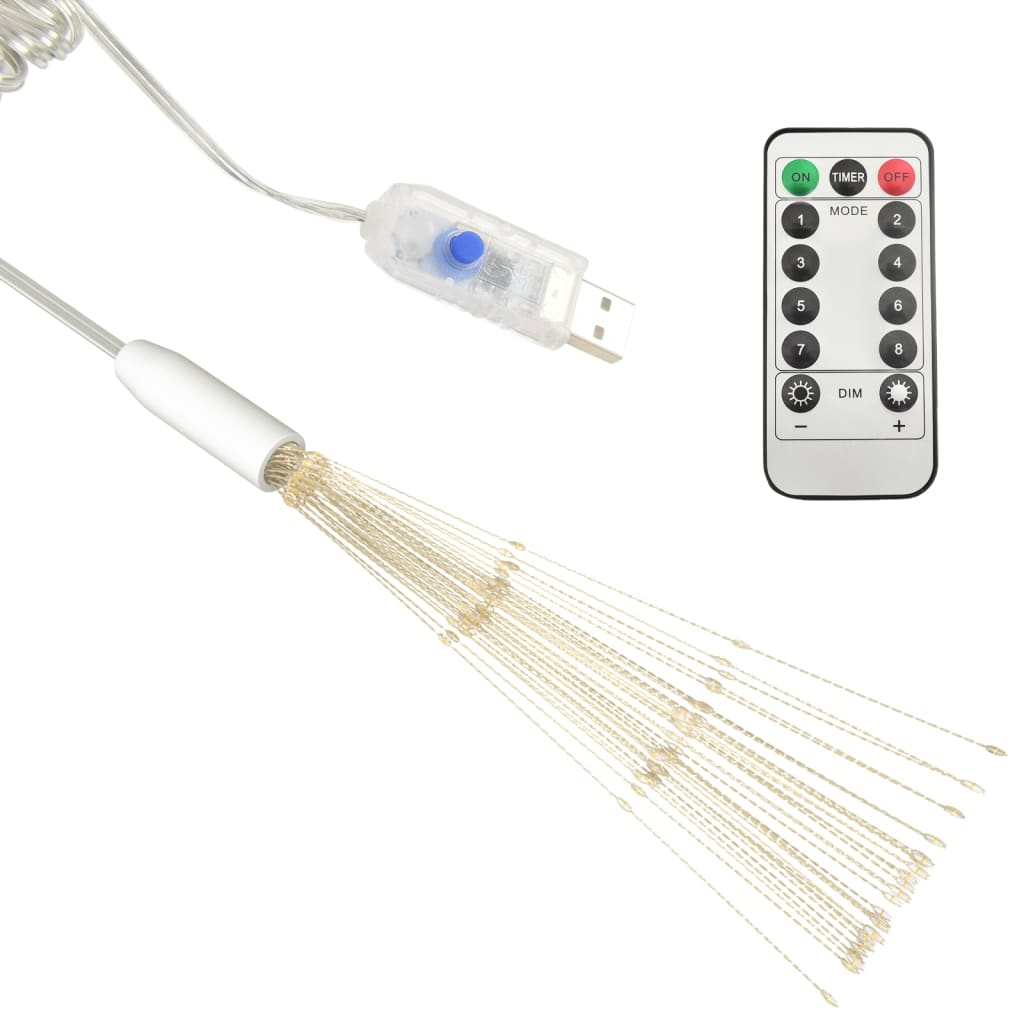 Venkovní Vánoční Ohňostroj Teplý Bílý 20 Cm 140 Led Diod