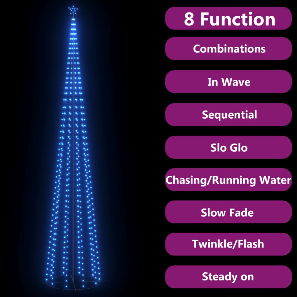 Vánoční Stromek Kužel 752 Modrých Led Diod 160 X 500 Cm