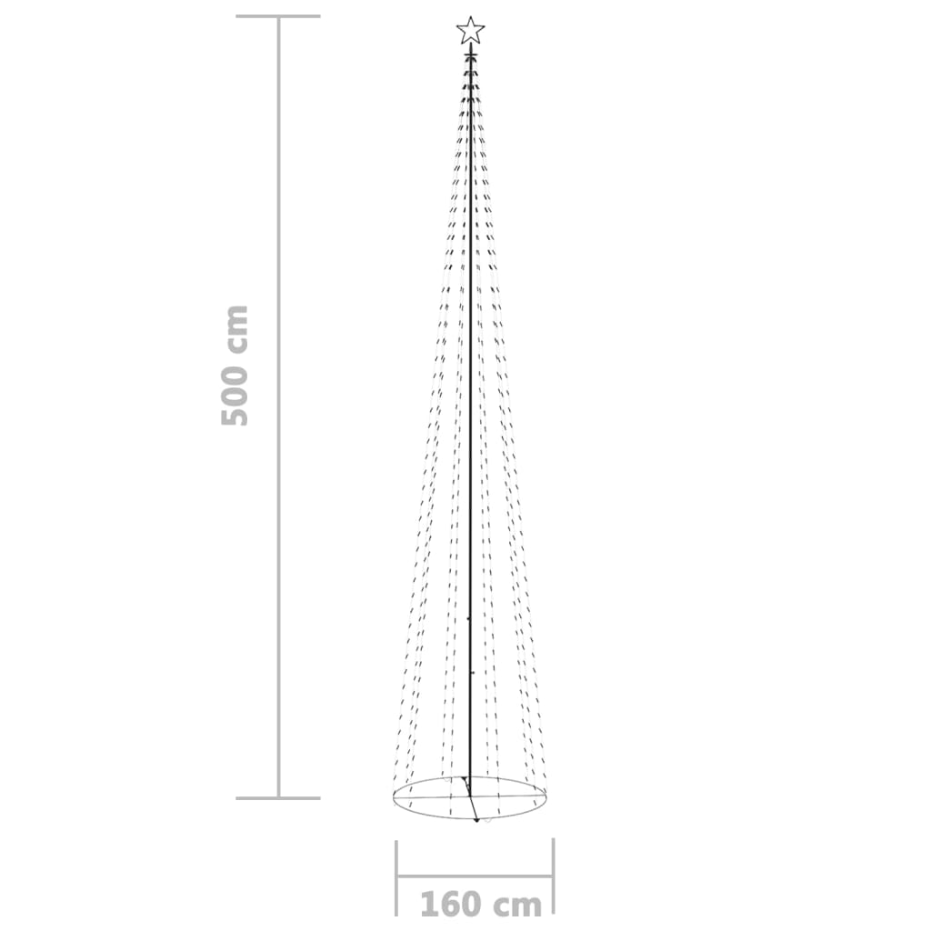 Vánoční Stromek Kužel 752 Modrých Led Diod 160 X 500 Cm