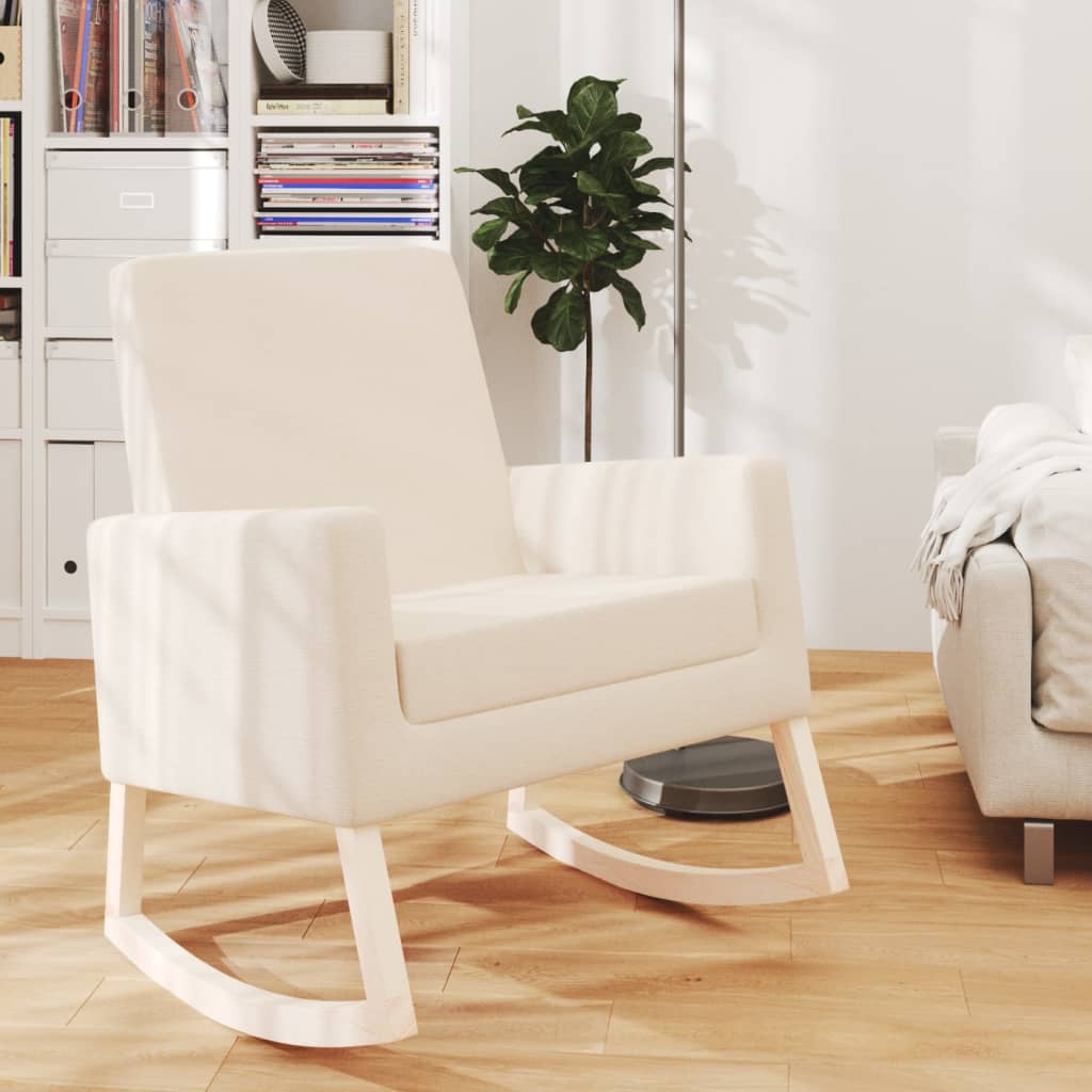 Houpací Křeslo Krémové Textil