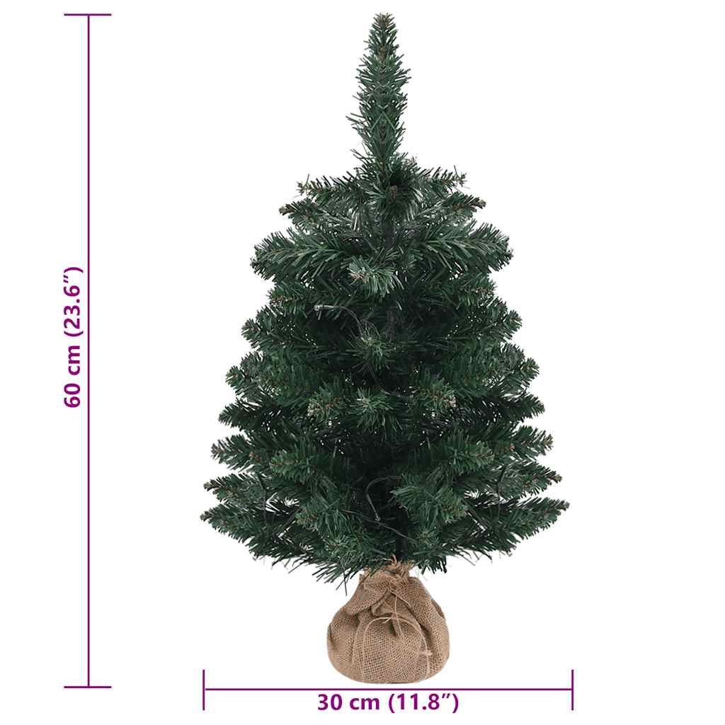 Vánoční Stromek S Led Osvětlením A Stojanem Zelený 60 Cm Pvc