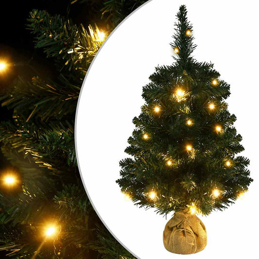 Vánoční Stromek S Led Osvětlením A Stojanem Zelený 60 Cm Pvc
