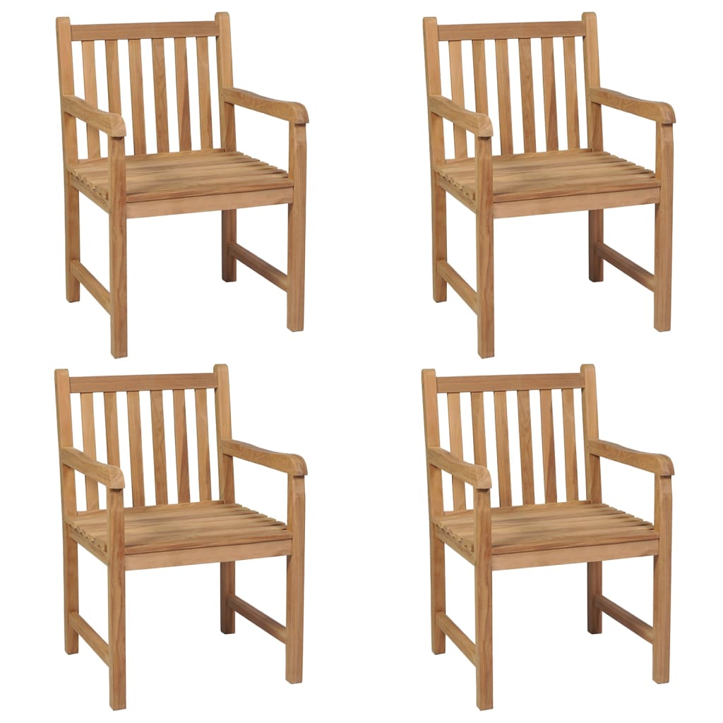 Zahradní Židle 4 Ks Jasně Zelené Podušky Masivní Teak
