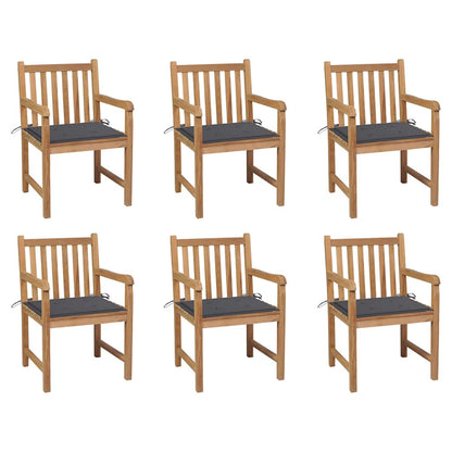 Zahradní Židle 6 Ks Antracitové Podušky Masivní Teak