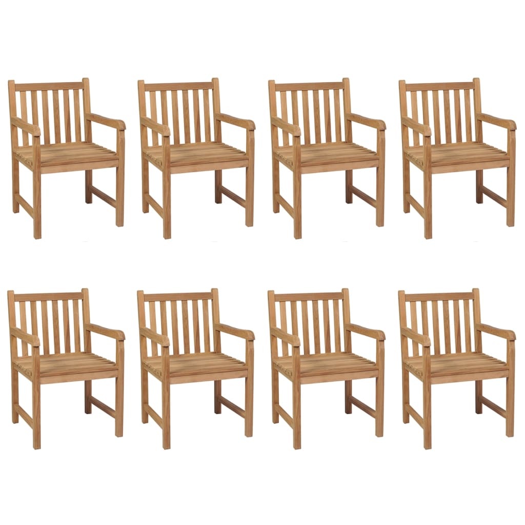 Zahradní Židle 8 Ks S Krémovými Poduškami Masivní Teak