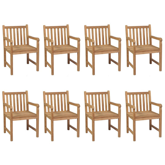 Zahradní Židle 8 Ks S Krémovými Poduškami Masivní Teak