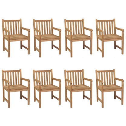 Zahradní Židle 8 Ks Světle Modré Podušky Masivní Teak