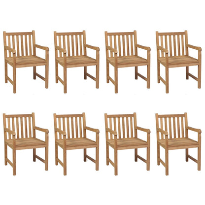 Zahradní Židle 8 Ks Se Zelenými Poduškami Masivní Teak