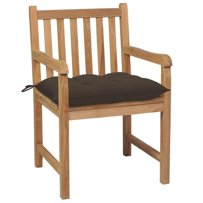 Zahradní Židle 8 Ks Taupe Podušky Masivní Teak