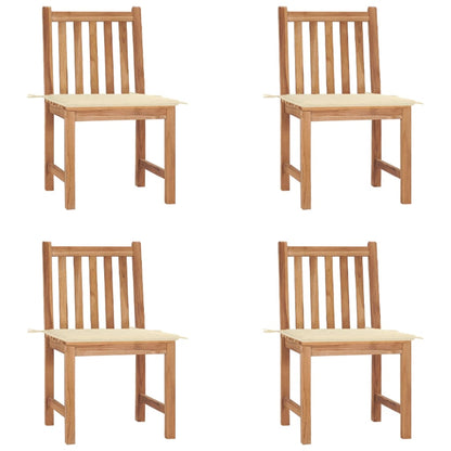 Zahradní Židle 4 Ks S Poduškami Masivní Teak