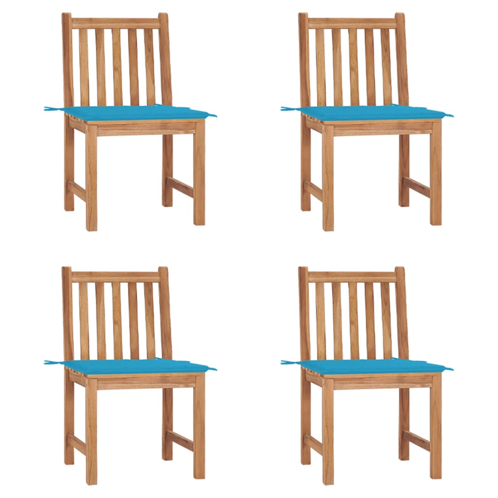 Zahradní Židle S Poduškami 4 Ks Masivní Teak