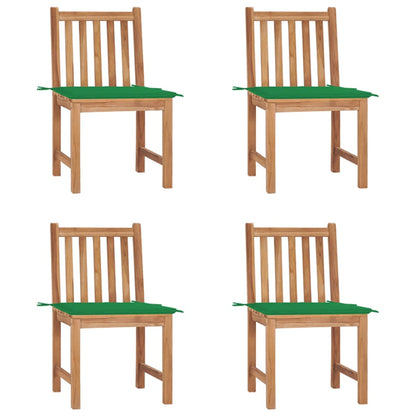 Zahradní Židle 4 Ks S Poduškami Masivní Teak