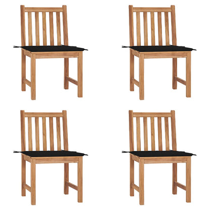 Zahradní Židle 4 Ks S Poduškami Masivní Teak