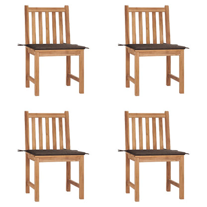 Zahradní Židle S Poduškami 4 Ks Masivní Teak