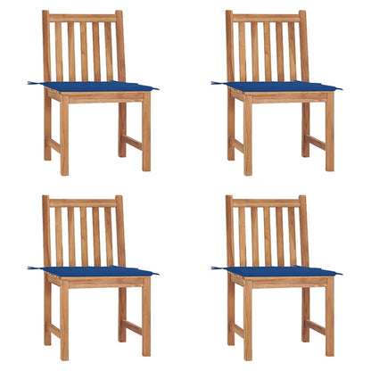 Zahradní Židle 4 Ks S Poduškami Masivní Teak